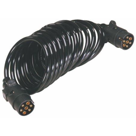 Prolunga cavo spiralato con spine 7 poli da 12V