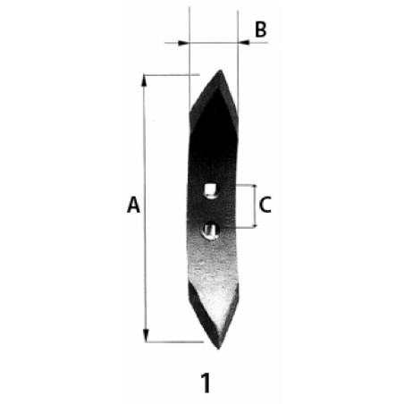Vomerina reversibile per ancore tiller adattabili alla produzione Nardi 6C 426