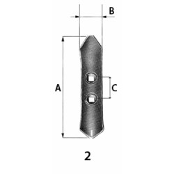 Vomerina reversibile per ancore tiller adattabili alla produzione Nardi 6C 426