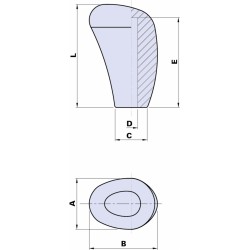 Pomolo cambio con foro Ã˜ 12mm