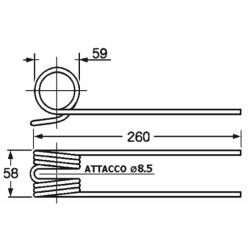 Dente ranghinatore adattabile Gaspardo filo 6