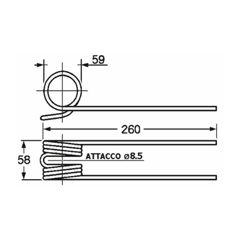 Dente ranghinatore adattabile Gaspardo filo 6