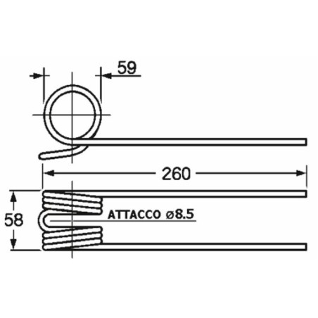 Dente ranghinatore adattabile Gaspardo filo 6