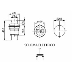Interruttore a pulsante per avvisatore acustico da 12-24V