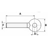 Tirante filettato M20x2,5 con testa tonda Sx