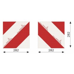 Kit 2 pannelli adesivi omologati per segnalazione su strada 282x282mm