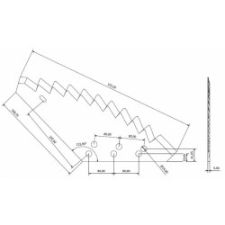 Coltello per carromiscelatore 550x270mm adattabile a Italmix, Storti e Unifast