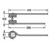 Dente girello dx adattabile Pottinger filo 9,5