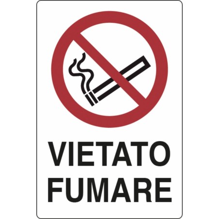 Cartello segnaletica "vietato fumare" 30x20