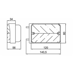Fanale anteriore sx per trattore dimensioni 120x80mm 12V compatibile CNH e New Holland