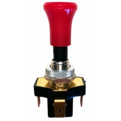 Interruttore a tiretto con ritorno e pomolo rosso luminoso 12V 12A
