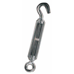 Tenditore ad occhio e gancio in acciaio con Ã˜ filetto 1/4" e l minima = 143mm