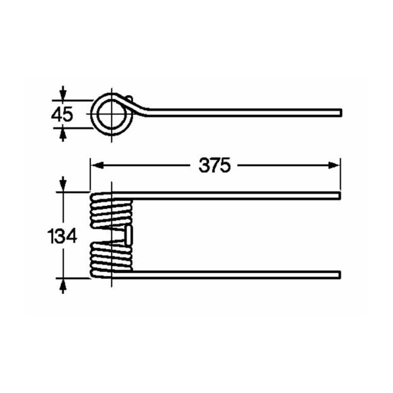 Dente giroandanatore adattabile Claas filo 9,5