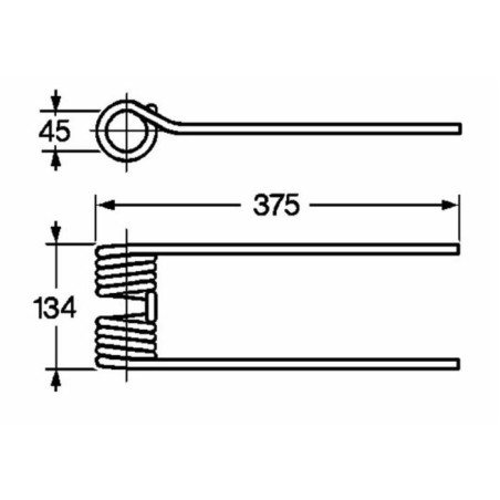Dente giroandanatore adattabile Claas filo 9,5