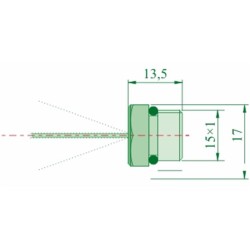 Ugello cono M15 x 1 con foro Ã˜ 1,5mm