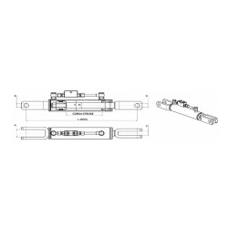 Braccio laterale idraulico lunghezza 404-507mm alesaggio 60mm
