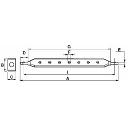 Barra di traino cat. II lunghezza 92cm sezione75x33mm