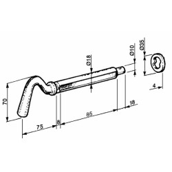 Chiavistello a 2 scanalature Ã¸18mm