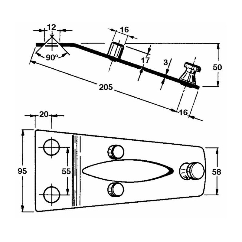 Piastra portacoltello adattabile Marangon 020040315