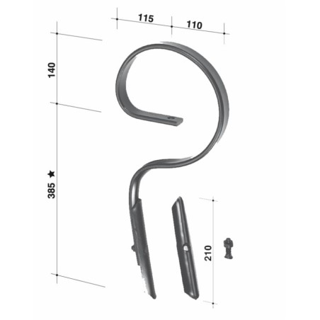 Antivibrante maschio/femmina 20x20,M6x16
